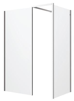 Kubix Shower Walk - in Panel with Kubix Joiner | Oceano - Hera Bathware X Oceano KUSP90C+KUEXTC | 900mm (823 - 843)Chrome Joiner