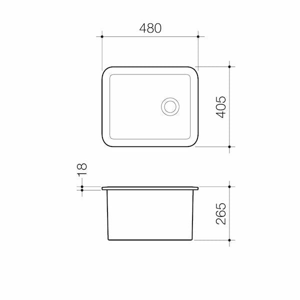 LABORATORY Vitreous China Basin / Sink - Large | CAROMA - Hera Bathware