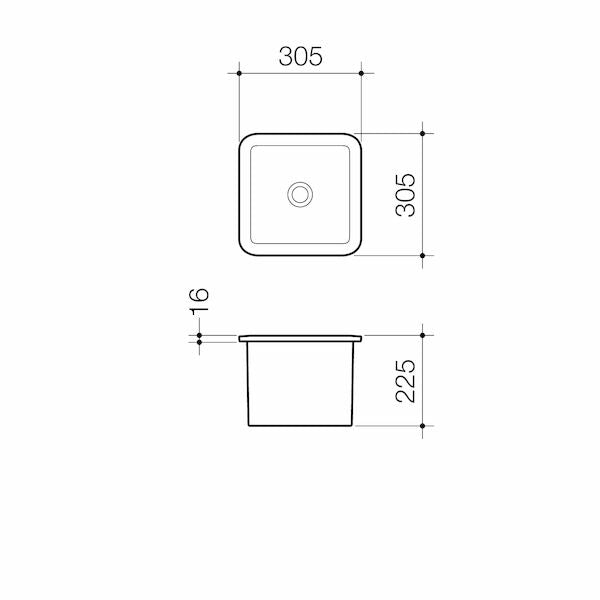 LABORATORY Vitreous China Basin / Sink - Small | CAROMA - Hera Bathware