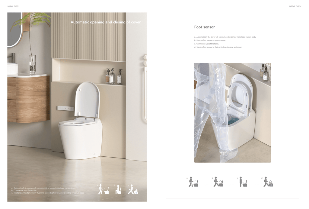 Lafeme AutoLux Inwall Cistern Floor Pan Rimless Smart Toilet ST23 - Hera BathwareMatte Black