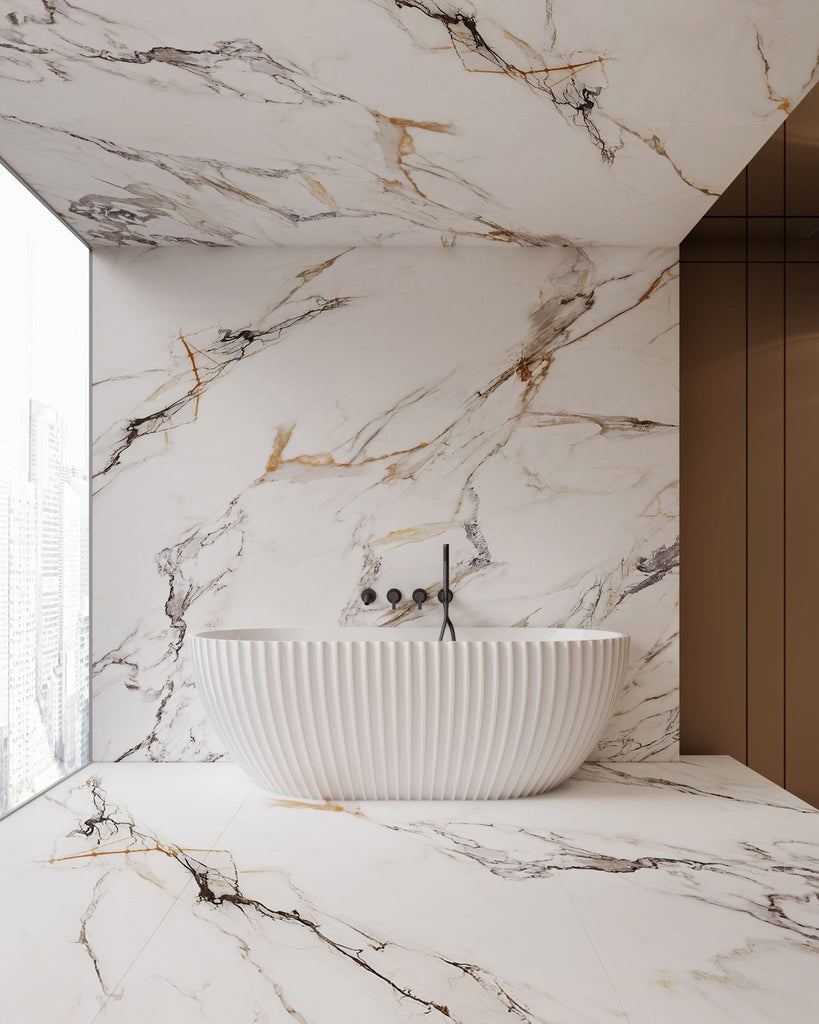 Lamont Back to Wall Fluted Bathtub 1500/1700mm - Hera Bathware1500mm