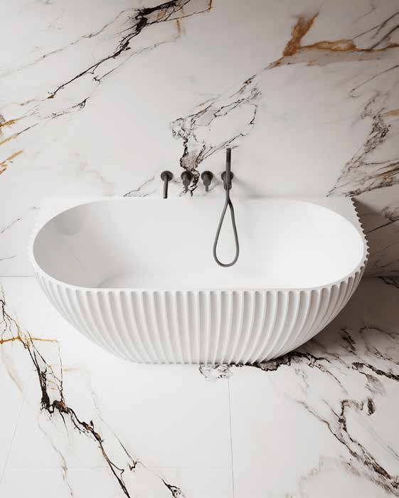 Lamont Back to Wall Fluted Bathtub 1500/1700mm - Hera Bathware1500mm