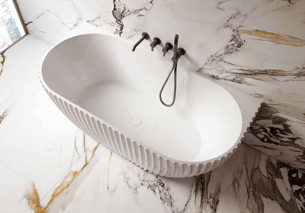 Lamont Back to Wall Fluted Bathtub 1500/1700mm - Hera Bathware1500mm