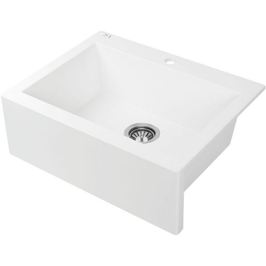 Laveo 580mm Granite Stone Sink Single Bowl - Hera BathwareWhite