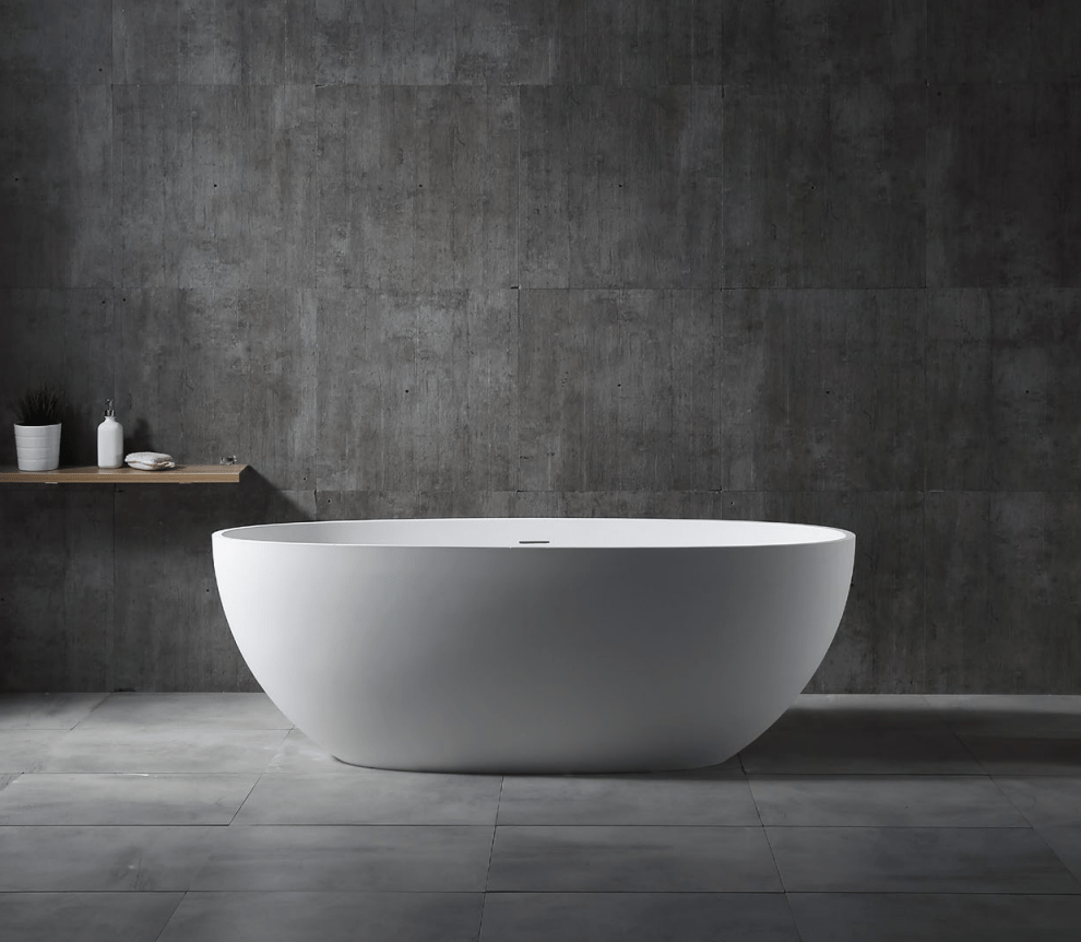 Leah Soild Surface Bathtub 1650mm | Matte White - Hera Bathware