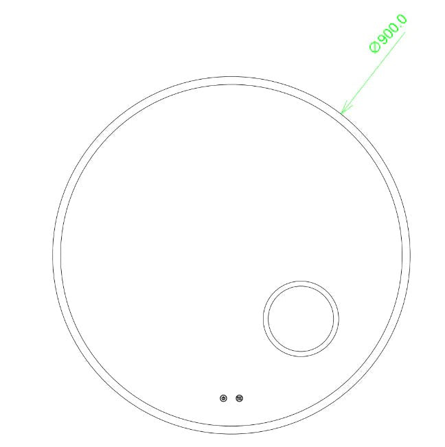 LED Round MIrror 600/750/900mm Lighting on the rim - Hera Bathware900mm with Magnifier