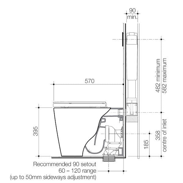 LIANO Cleanflush® Invisi Serise II® Wall faced toilet suite (GERMGARD®) - Hera BathwareGloss White