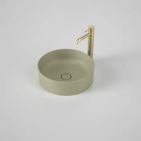 LIANO II 400mm Round Above Counter Basin | CAROMA - Hera BathwareMatte Green