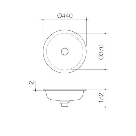 LIANO II 440mm Round Over/Under Counter Basin | CAROMA - Hera BathwareMatte Black