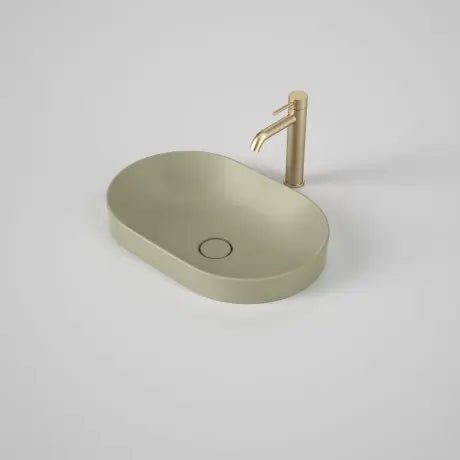 LIANO II 530mm PILL Semi - Insert Basin | CAROMA - Hera BathwareMatte Green