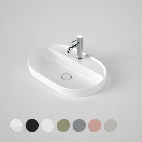 Track Inset Basin Caroma - LIANO II 600MM PILL INSET BASIN WITH TAP LANDING (1 TAP HOLE ...
