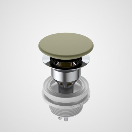 Liano II Ceramic Basin Pop - Up Waste | CAROMA - Hera BathwareMatte Green