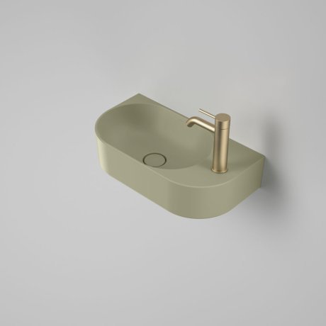 LIANO II Hand Wall Basin (ONE TAP HOLE) | CAROMA - Hera BathwareMatte Green