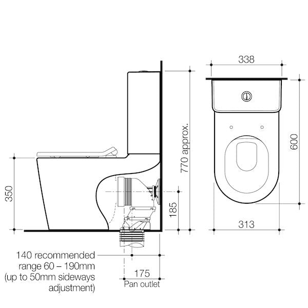 LIANO Junior Cleanflush® Wall Faced Toilet Suite | CAROMA - Hera Bathware