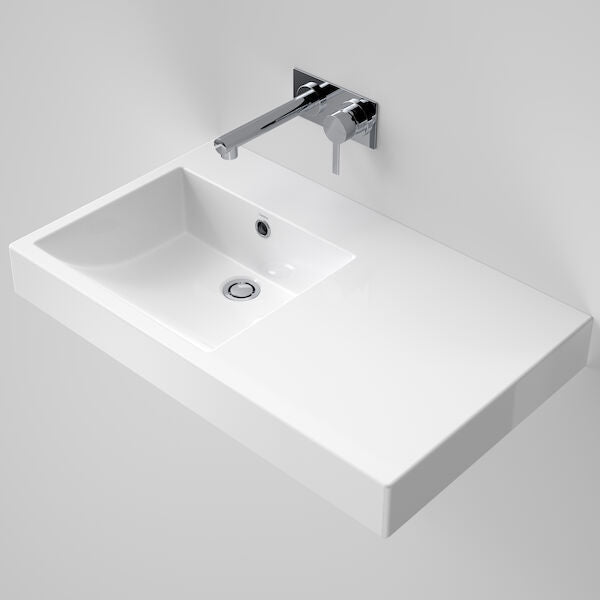 LIANO NEXUS Wall Basin 750mm Right Hand Shelf | CAROMA - Hera BathwareLiano Nexus 750 Wall Basin RHS - No Tap Hole