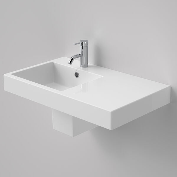 LIANO NEXUS Wall Basin 750mm Right Hand Shelf | CAROMA - Hera BathwareLiano Nexus 750 Wall Basin RHS - One Tap Hole
