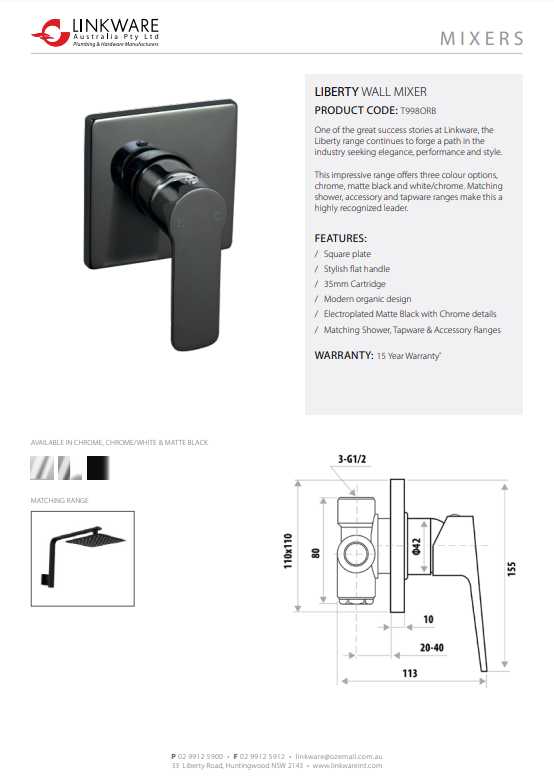 Liberty Shower Mixer - Chrome - Hera BathwareChrome
