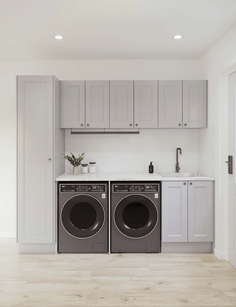 Light Grey Satin Cabinets Laundry Bundle - Hera Bathware X Timberline |