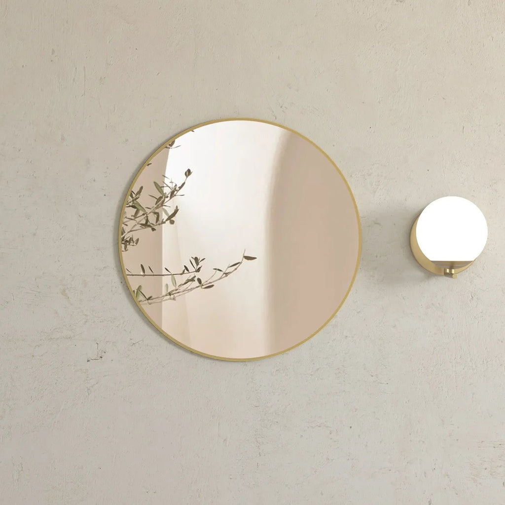 LONDON Metal Framed Mirror 700mm Black/Brushed Gold/White | OTTI - Hera BathwareBrushed Gold