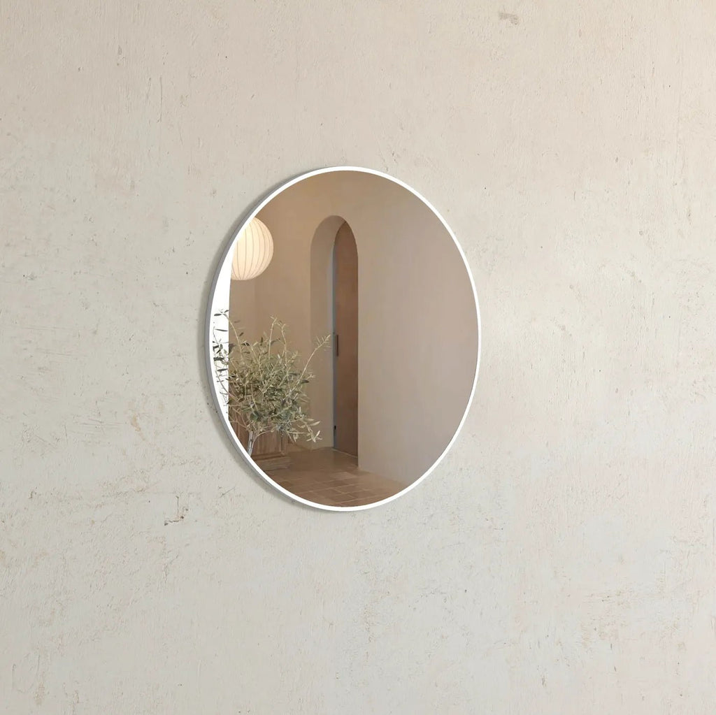 LONDON Metal Framed Mirror 700mm Black/Brushed Gold/White | OTTI - Hera BathwareMatte Black