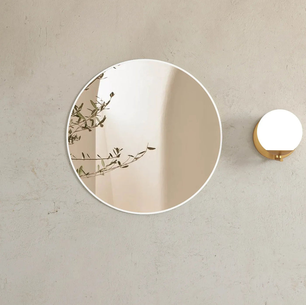 LONDON Metal Framed Mirror 700mm Black/Brushed Gold/White | OTTI - Hera BathwareWhite
