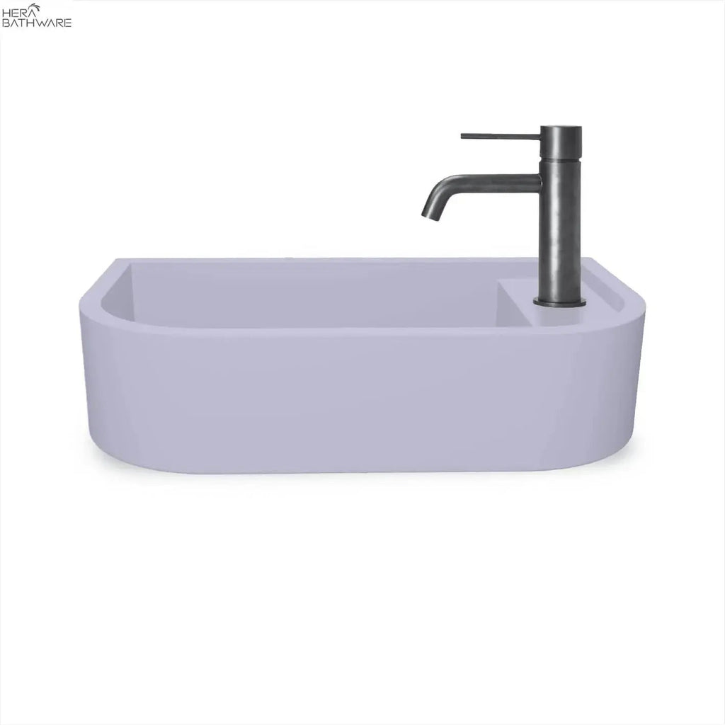 Loop 02 Basin - Overflow - Surface Mount Lilac - Hera BathwareNo Tap HoleBlack