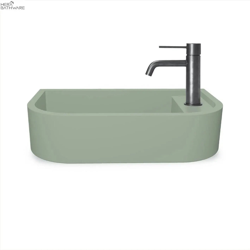 Loop 02 Basin - Overflow - Surface Mount Mint - Hera BathwareNo Tap HoleBlack