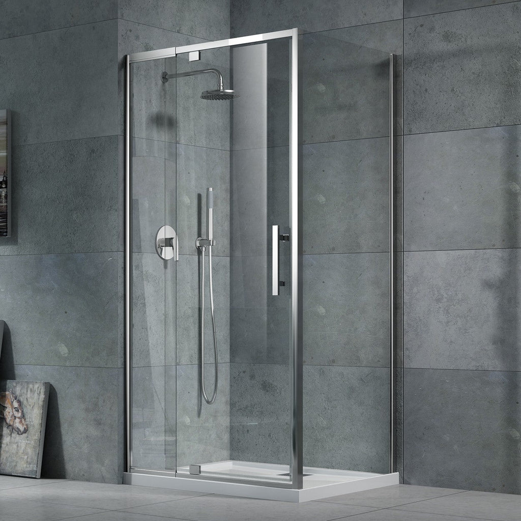 Louve Square Pivot Shower Screen | Oceano - Hera Bathware X Oceano LS82FC | Chrome820mm (750 - 810)
