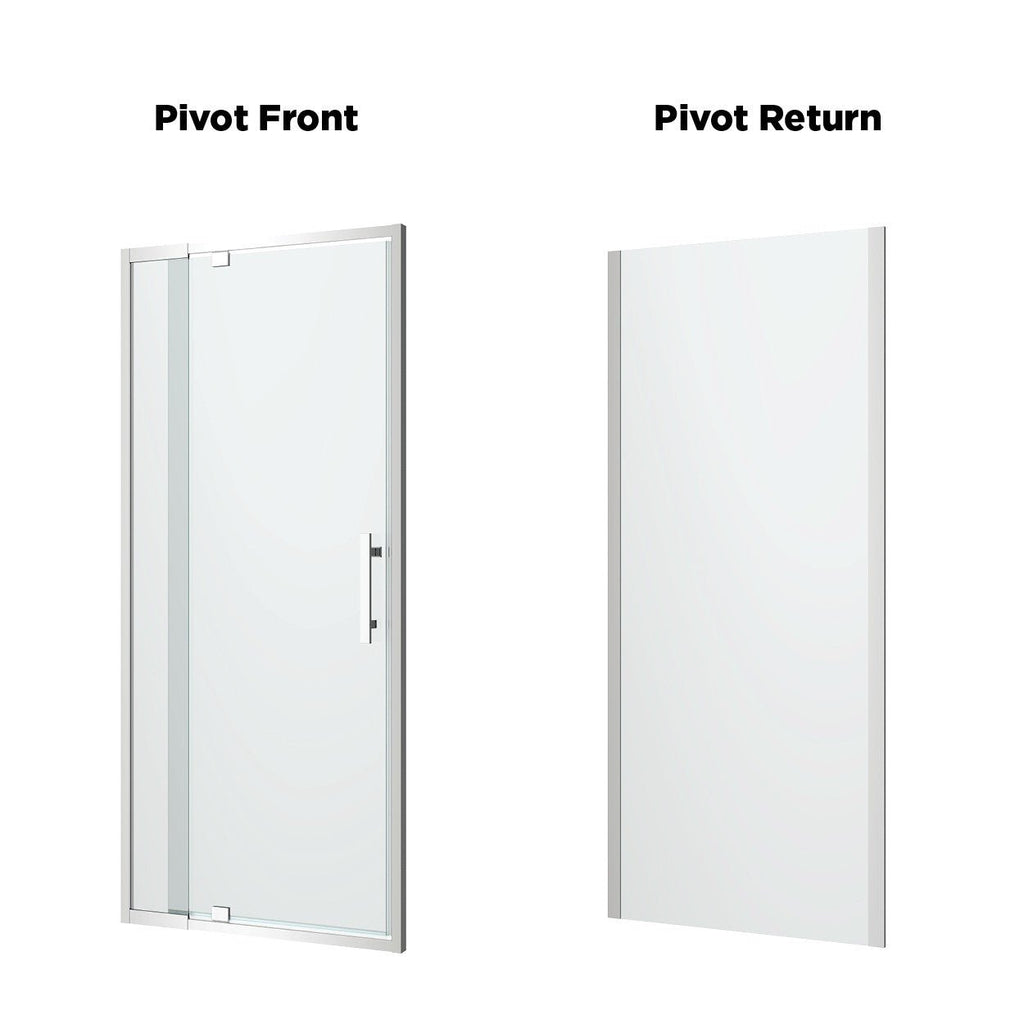 Louve Square Pivot Shower Screen | Oceano - Hera Bathware X Oceano LS82FMB | Matte Black820mm (750 - 810)