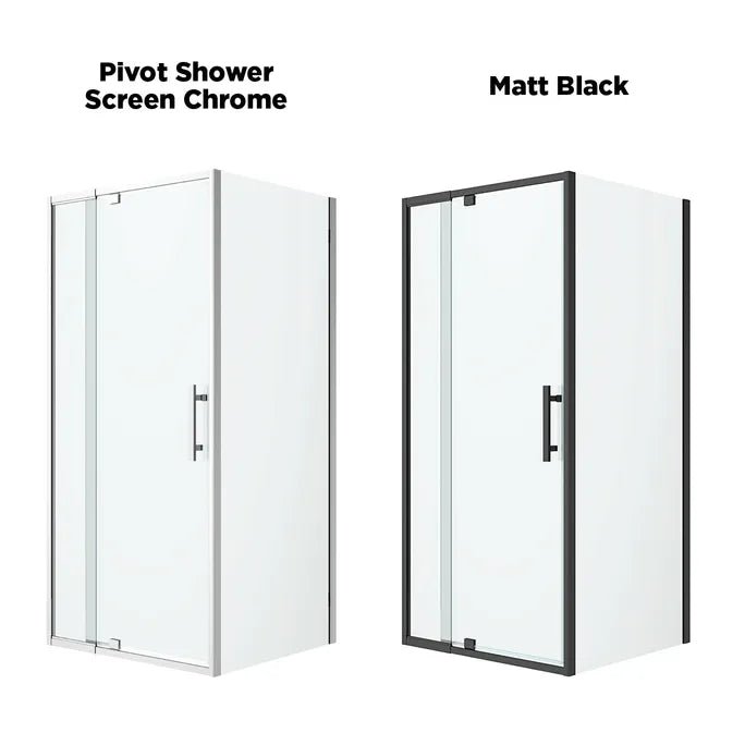 Louve Square Pivot Shower Screen | Oceano - Hera Bathware X Oceano LS82FMB | Matte Black820mm (750 - 810)