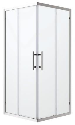 Louve Square Slider Corner Entry Shower screen | Oceano - Hera Bathware X Oceano LS90FSC+LS90RSC | Chrome900x900mm