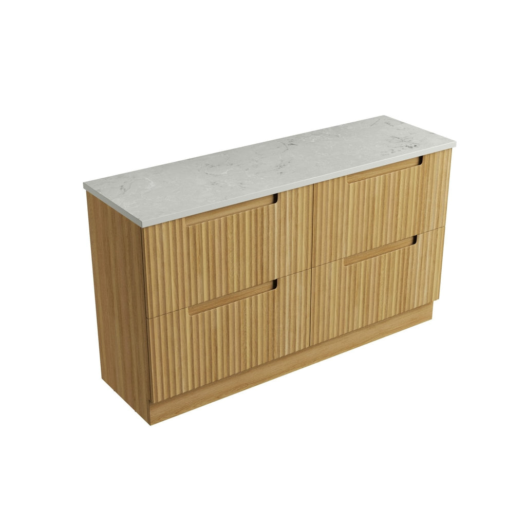 Lovina Floor Standing 600 - 1800mm - Hera Bathware X Aulic CA56 - 1500 - ST86FT | 1500mm - DoubleCabinet + Alpine Grey Flat Stone Top