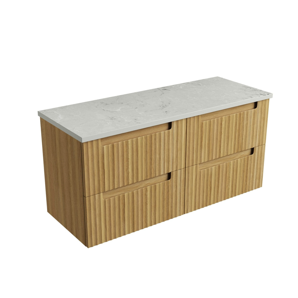 Lovina Tier Wall Hung Vanity 600 - 1800mm | Aulic - Hera Bathware X Aulic CAWH55 - 1200 - ST86FT | 1200mmCabinet + Alpine Grey Flat Stone Top