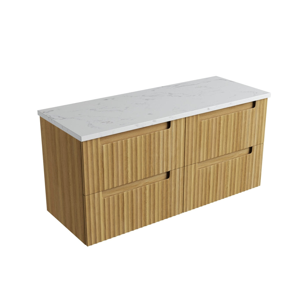 Lovina Tier Wall Hung Vanity 600 - 1800mm | Aulic - Hera Bathware X Aulic CAWH55 - 1200 - ST26FT | 1200mmCabinet + Cato Flat Stone Top