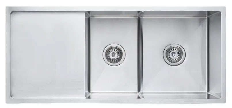 Luminare Sink with Drainer Stainless Steel Laundry / Kitchen Sink | Bella Vista - Hera Bathware X Bella Vista SNK - P - 10044 - D - D | 1000x440mm One & Half BowlStainless Steel/Brushed Nickel