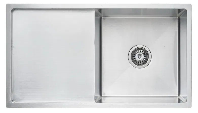 Luminare Sink with Drainer Stainless Steel Laundry / Kitchen Sink | Bella Vista - Hera Bathware X Bella Vista SNK - P - 8044 - S - DR | 800x440mm Single BowlStainless Steel/Brushed Nickel