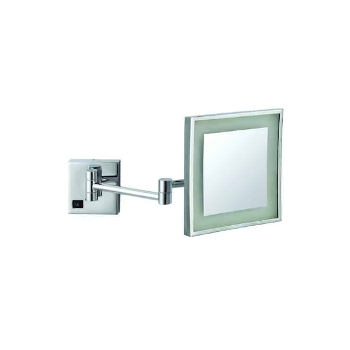 Magnification 3 Times Mirror Square 200x200mm with cool light - Hera BathwareChromeConcealed
