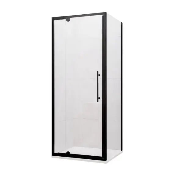 Marbletrend Flinders Semi Pivot Door Matte Black - Hera Bathware900mm900mm