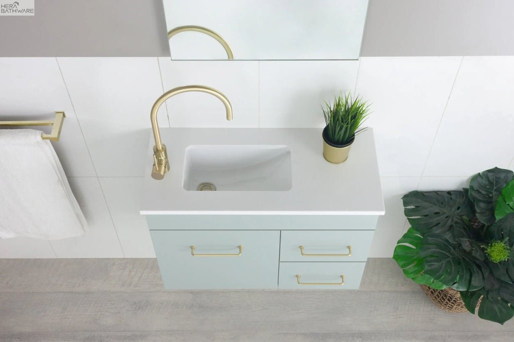 Mariner | Compact 600mm Bathroom Vanity - Hera BathwareWall HungPiccolo under counter basin (0 Tap)