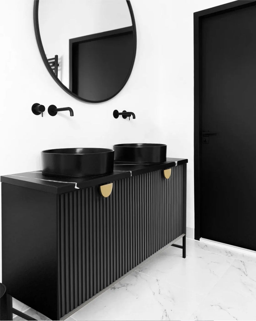 Marlo 600 - 1500mm Satin Black Wall Hung Vanity - Hera Bathware X Otti MA600BCT | 600mmCeramic Top