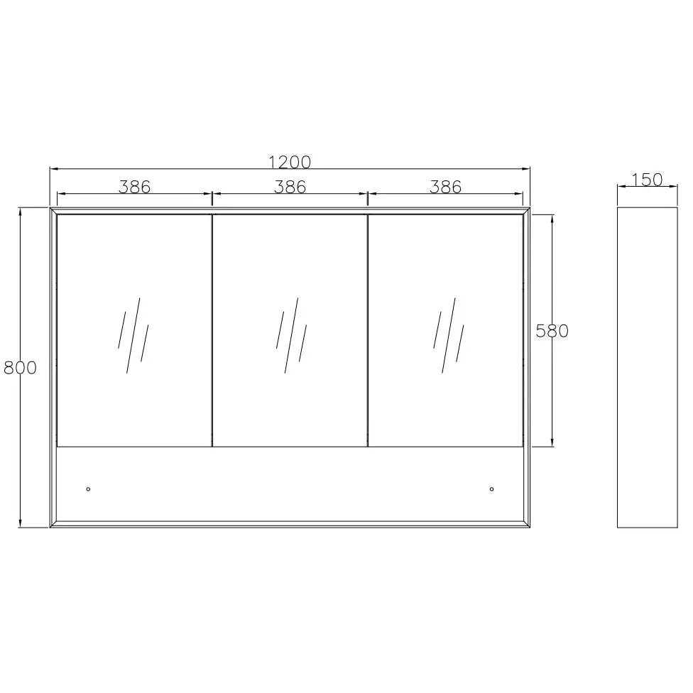 Marlo Shaving Cabinet - Hera Bathware1200mm