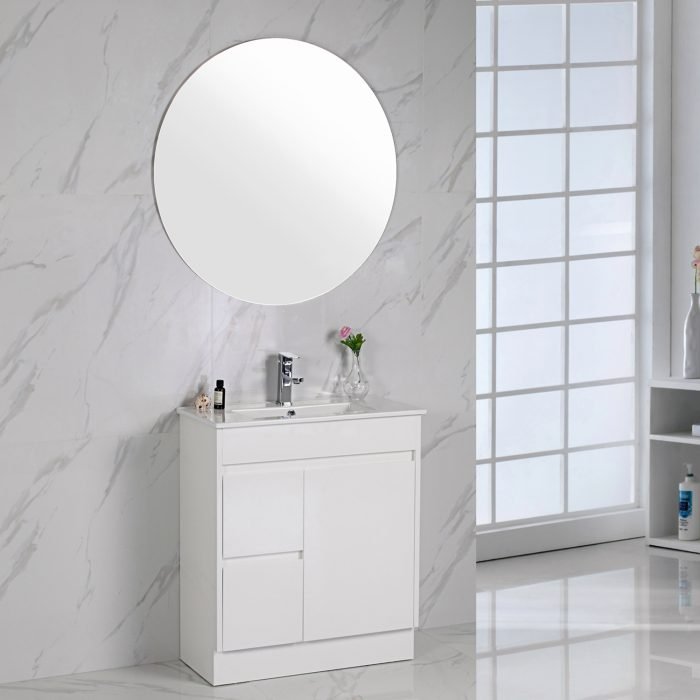 Maya Gloss White Free Standing 360mm Depth Vanity 600mm 750mm 900mm - Hera Bathware600mmCeramic Top