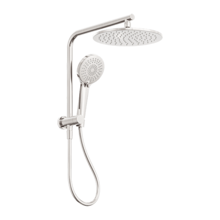 MECCA 2 IN 1 TWIN SHOWER | Nero - Hera BathwareBrushed Nickel