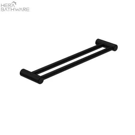 MECCA CARE 25MM GRAB DOUBLE TOWEL RAIL 600MM - Hera BathwareMatte Black