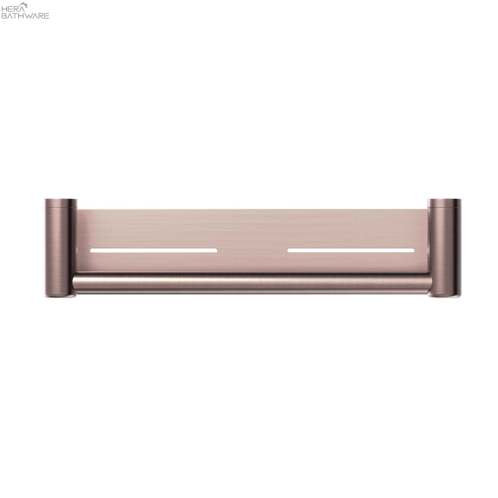 MECCA CARE 25MM GRAB RAIL WITH SHELF 450MM - Hera BathwareBrushed Bronze