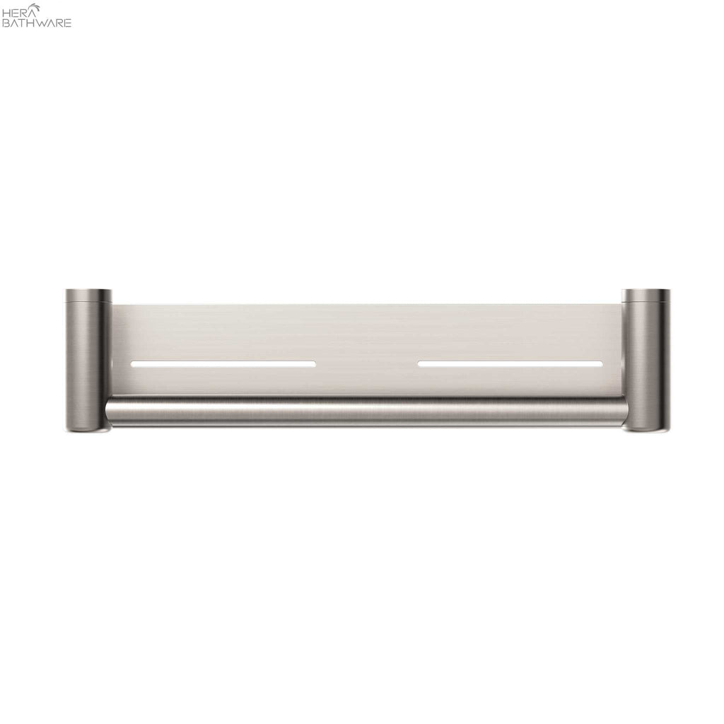 MECCA CARE 25MM GRAB RAIL WITH SHELF 450MM - Hera BathwareBrushed Nickel