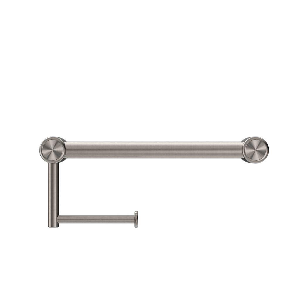Mecca Care 25mm Grab Rail with Toilet Roll Holder 300mm - Hera BathwareGun Metal