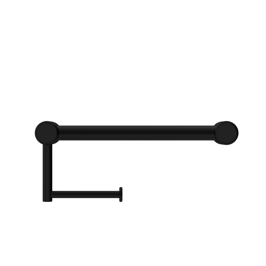 Mecca Care 25mm Grab Rail with Toilet Roll Holder 300mm - Hera BathwareMatte Black