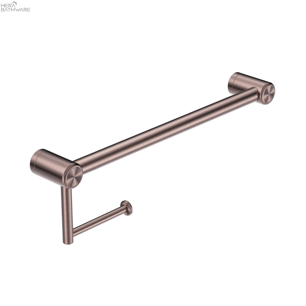 Mecca Care 25mm Grab Rail with Toilet Roll Holder 450mm - Hera BathwareBrushed Bronze