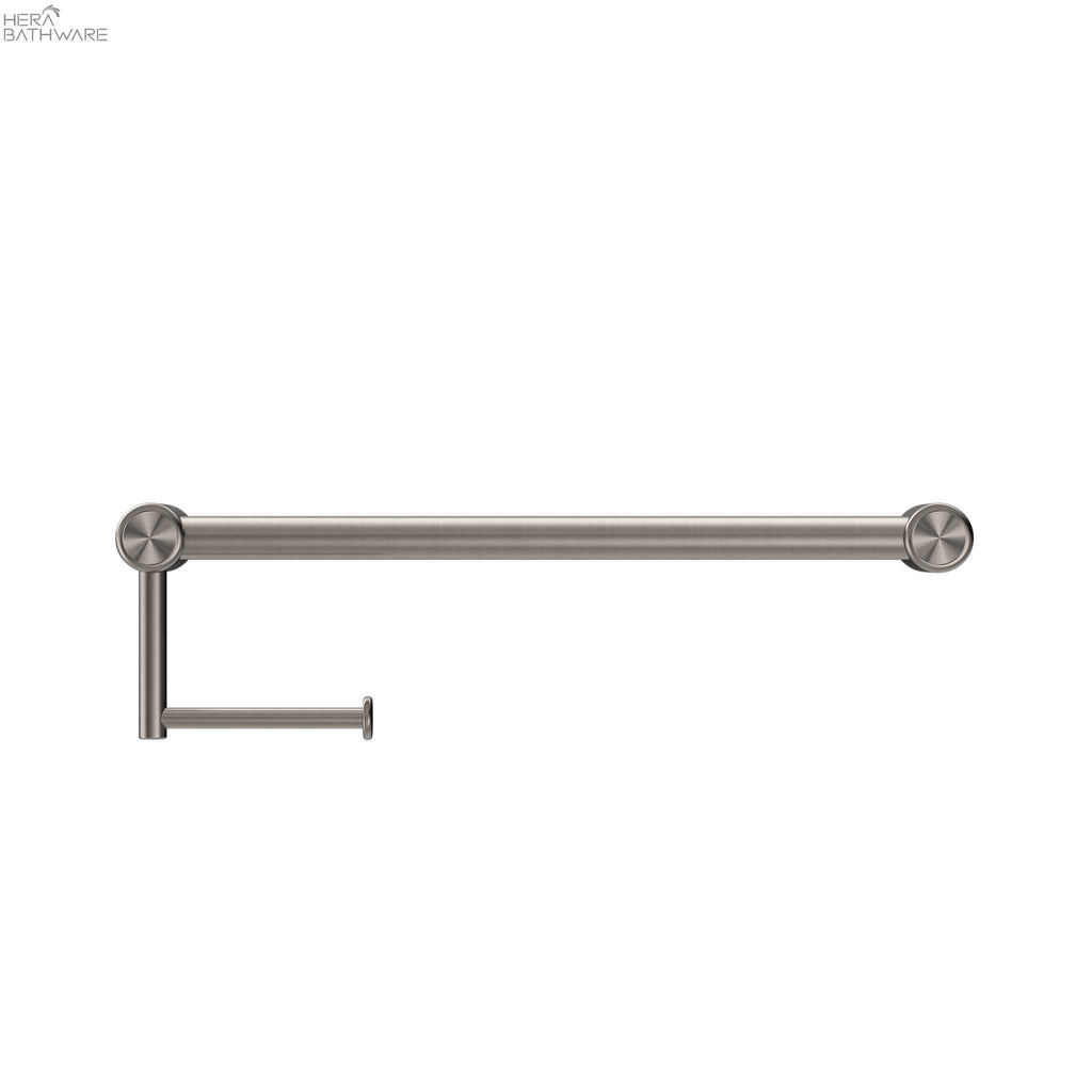 Mecca Care 25mm Grab Rail with Toilet Roll Holder 450mm - Hera BathwareBrushed Nickel